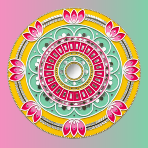 Glossy Lotus Mirror Mandala Wall Art